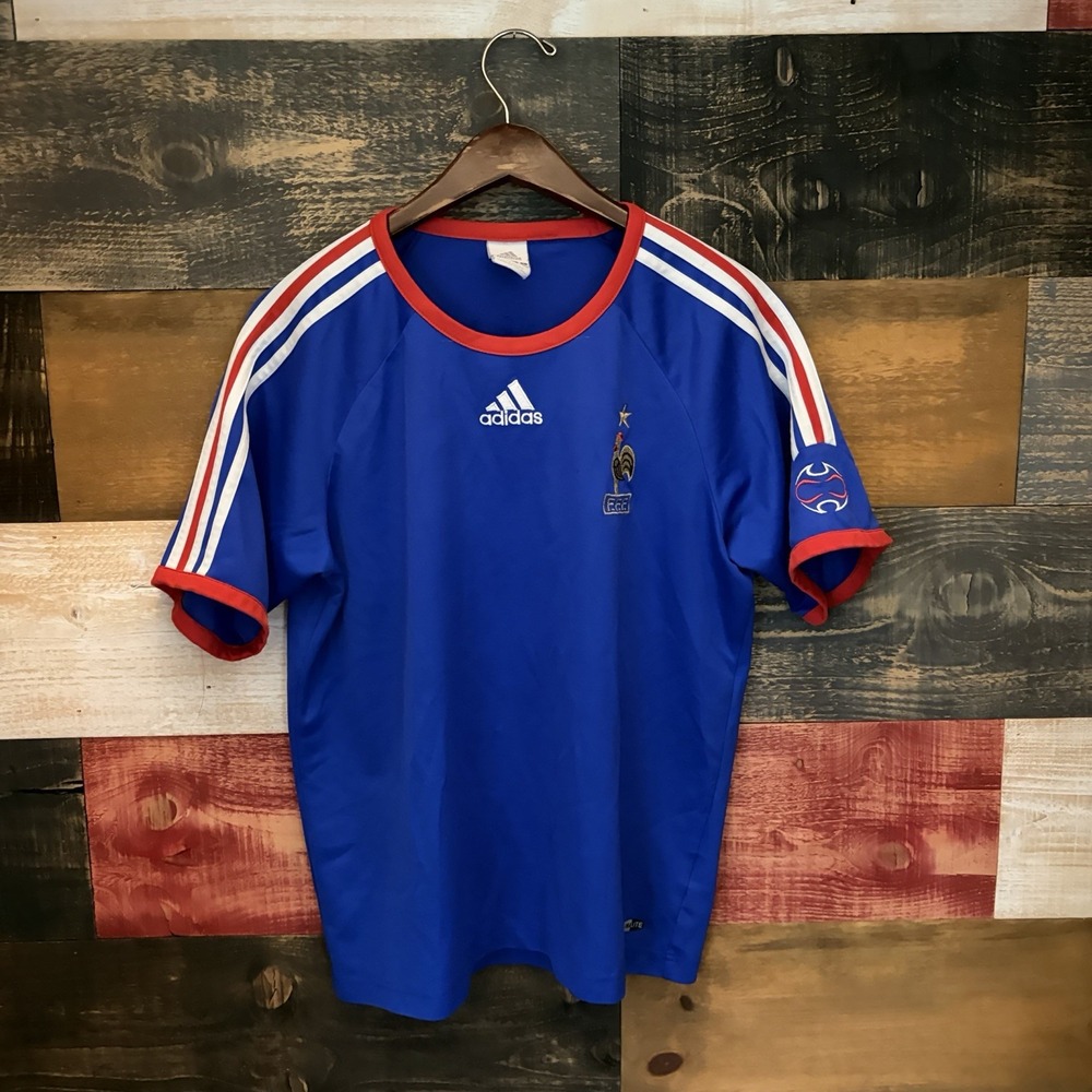 Vintage Adidas 2006 France Home Soccer Jersey World Cup Blue A03001 Mens Medium